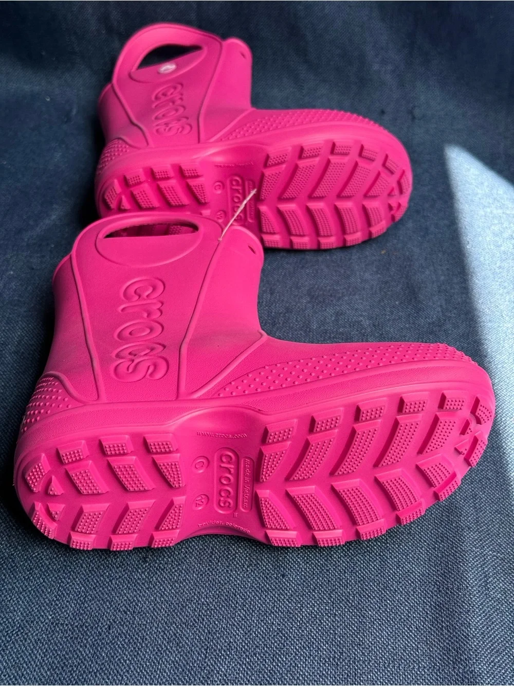 Crocs Kids Handle It Rain Boots Candy Pink Waterproof Toddler Shoes Size C 12